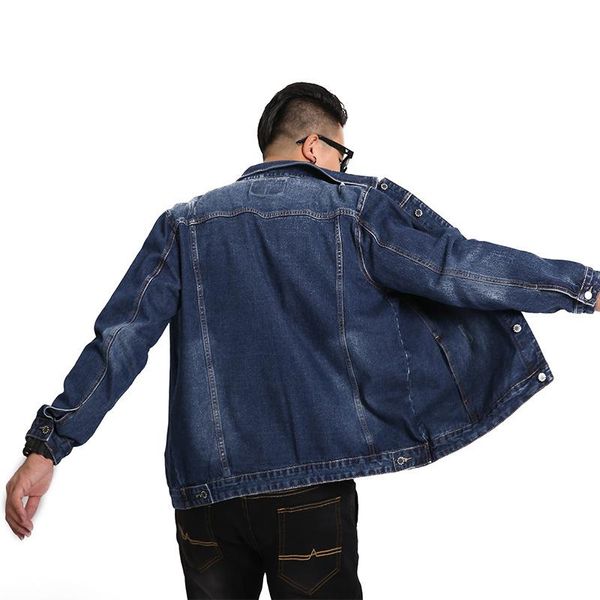 

men's jackets spring and autumn fashion trendy ripped jacket jeans brand denim plus size s-7xl men, Black;brown