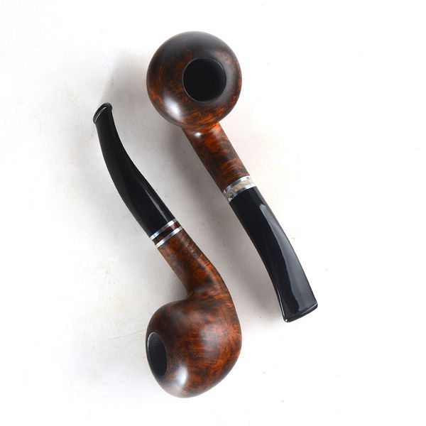 Pipe in radica pipa per tabacco finitura liscia filtro 9mm forma piegata #CK1004 C0310