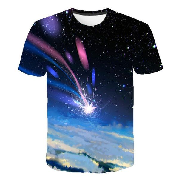 

men's t-shirts summer 2021 t shirt stars galaxy 3d print short-sleeve hip hop sweet t-shirt funny casual male 6xl, White;black