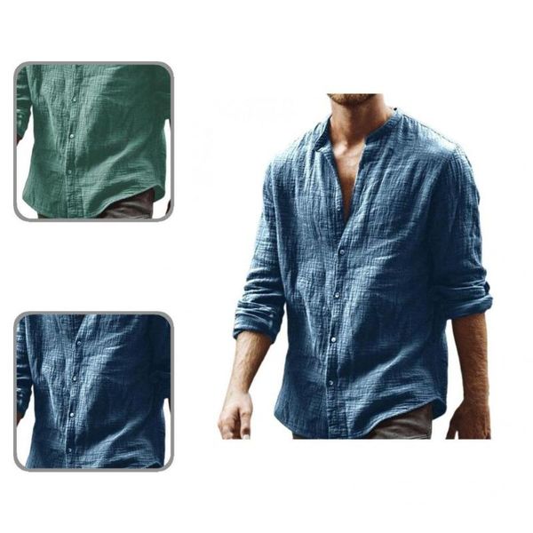 

men's casual shirts autumn shirt buttons stand collar all match thin spring for daily wear, White;black