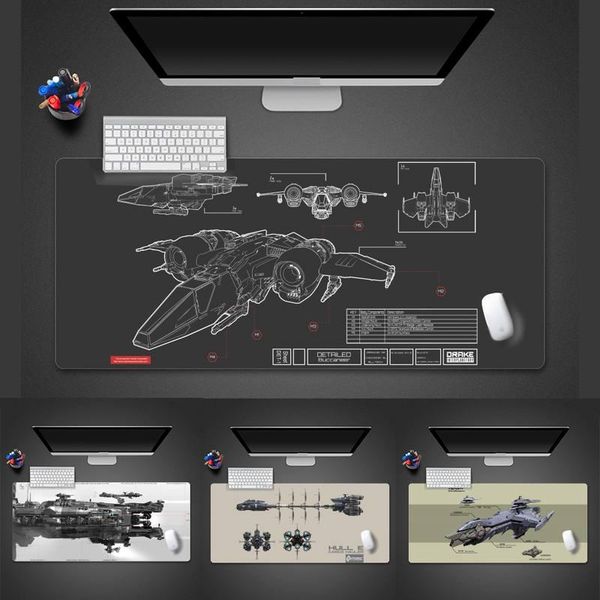 

mouse pads & wrist rests star citizen sci fi spaceship fighter mousepad desk table protect game office work mat pad x xl non-slip lapcus