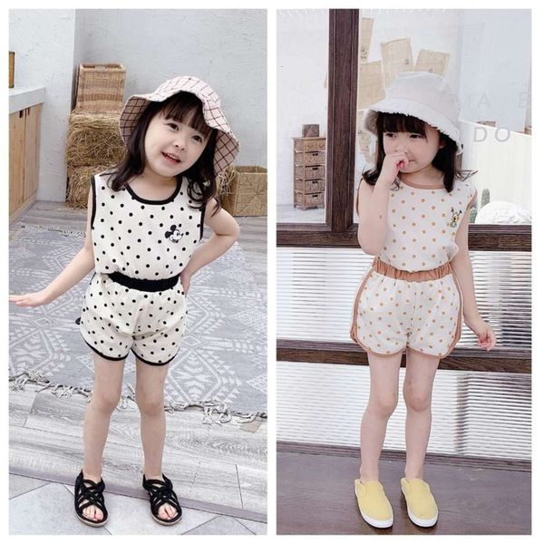 

clothing 2021 adbaby summer new children's korean set 2-piece girl's vest + shorts 20500, White