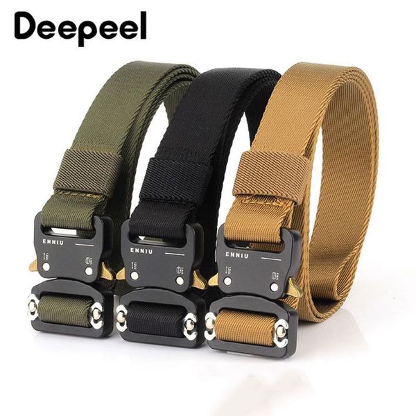 

belts deepeel 1pc 2.5x125cm zinc alloy buckle head nylon canvas tactical belt student outdoor sports and leisure decoration waistband, Black;brown
