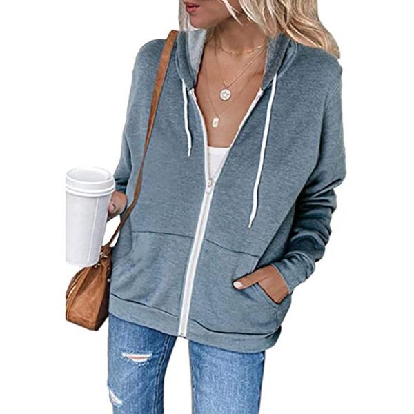 

women's jackets female all-match solid color long-sleeved coat hooded cardigan spring autumn streetwear jacket comfy clothing, Black;brown