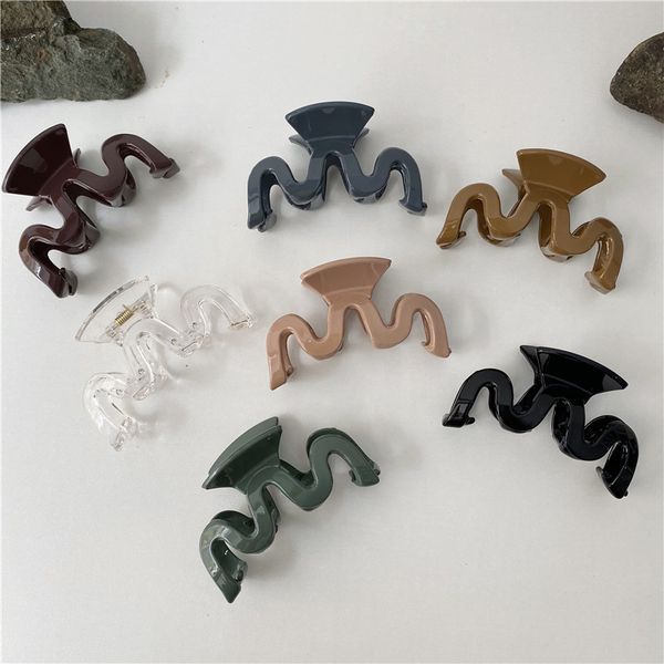 

new korean fashion women acrylic hairpin simple large matte hair clip claws bathing hair grips women girls hair accessories, Slivery;golden
