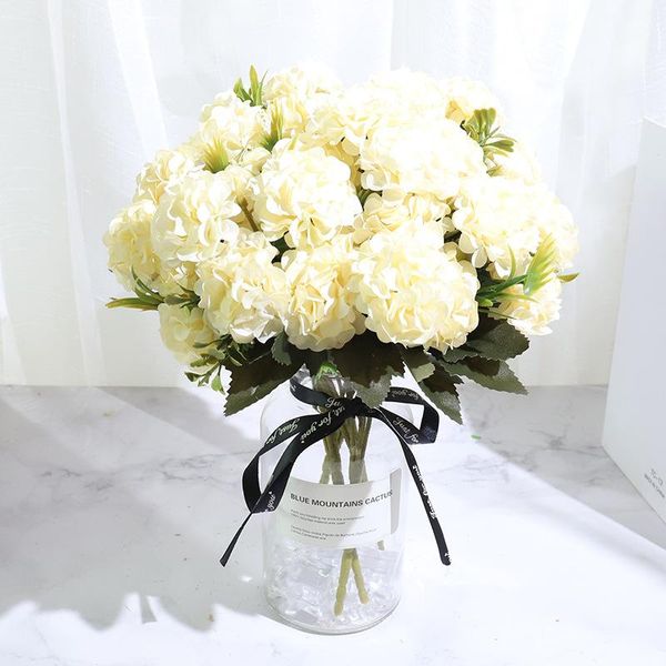 

artificial flowers hydrangea branch home wedding decor white pink silk plastic flower fake flower party wedding scene decoration