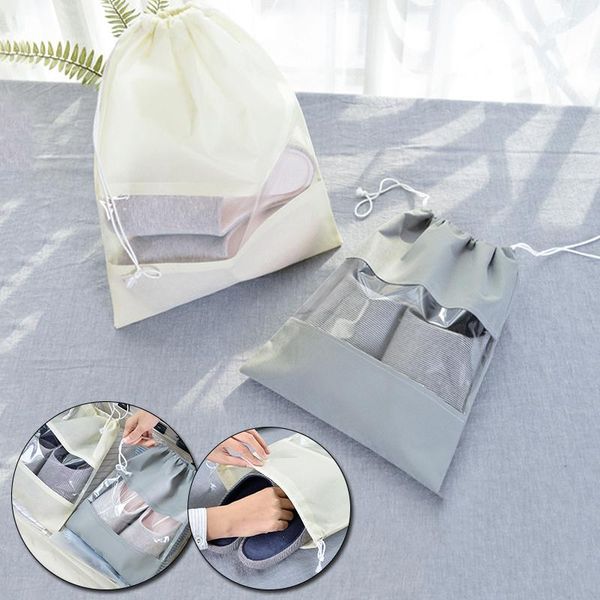 

storage bags 1pcs waterproof shoes bag pouch travel non-woven laundry organizador portable tote drawstring organizer cover