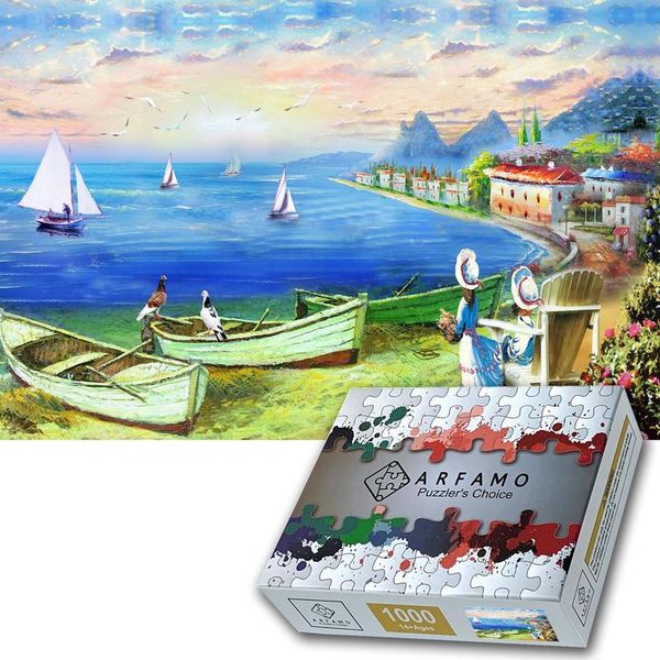 

snow white resin material 1000 piece puzzle ship creative gift carnival