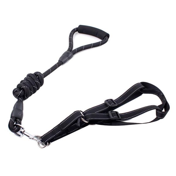 

dog collars & leashes pet leash with chest back, nylon reflective leash, comfortable handle