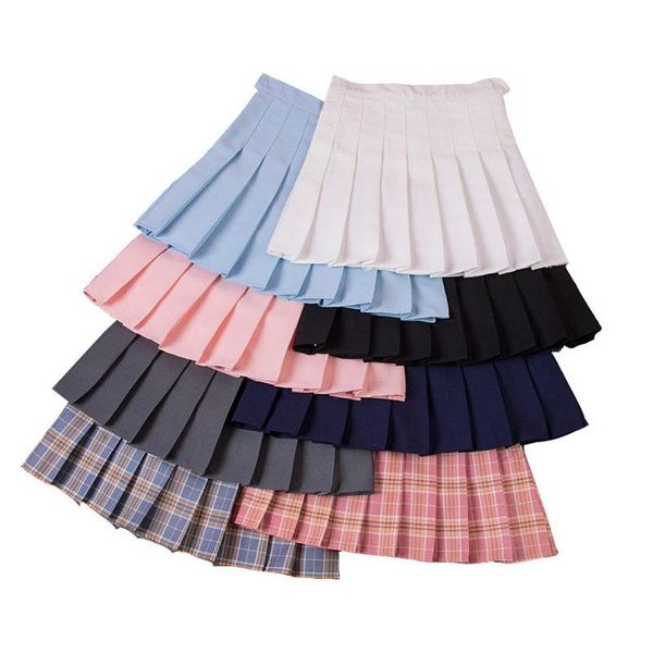 

skirts high waist women skirt summer party mini ladies casual fashion girl short uniforms preppy style, Black