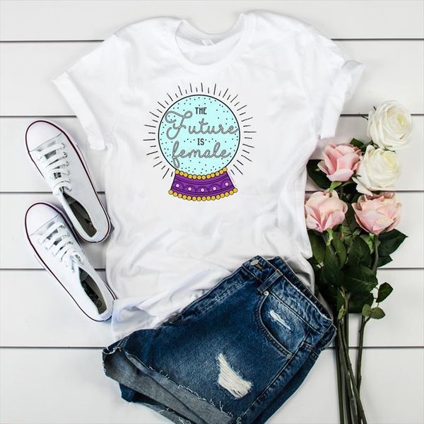 

and women lady the future men t shirt womens is female printed ladies short sleeve tee clothes graphic, White;black