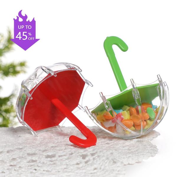 

gift wrap 12pcs mini umbrella shape candy box plastic clear gifts boxes birthday party favors wedding engagement children's day decorat