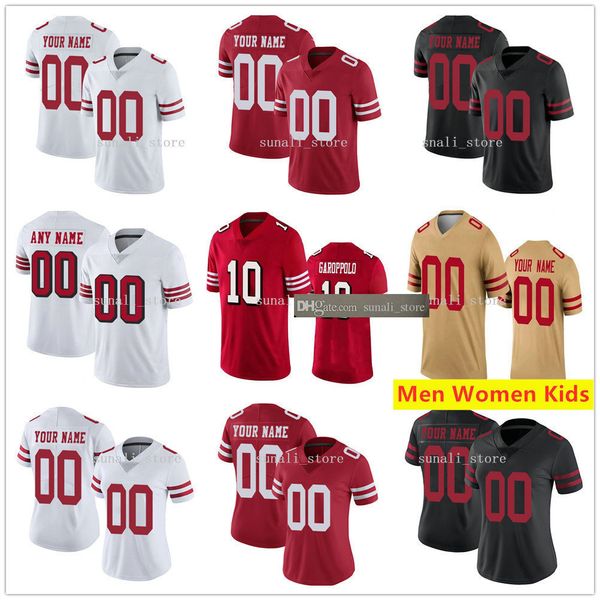 

sewed 2021 men women kids 10 jimmy garoppolo 85 george kittle 97 nick bosa 31 raheem mostert jerseys football shirts stitched, Black;red