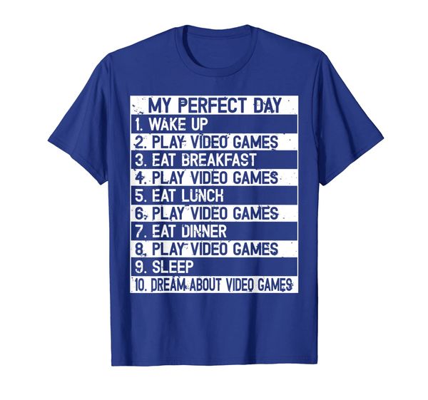 

my perfect day video games t-shirt funny cool gamer tee gift, White;black