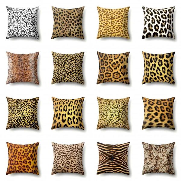 

cushion/decorative pillow leopard print cushion cover polyester fashion home decor throw pillows soft case for sofa car seat chair 45