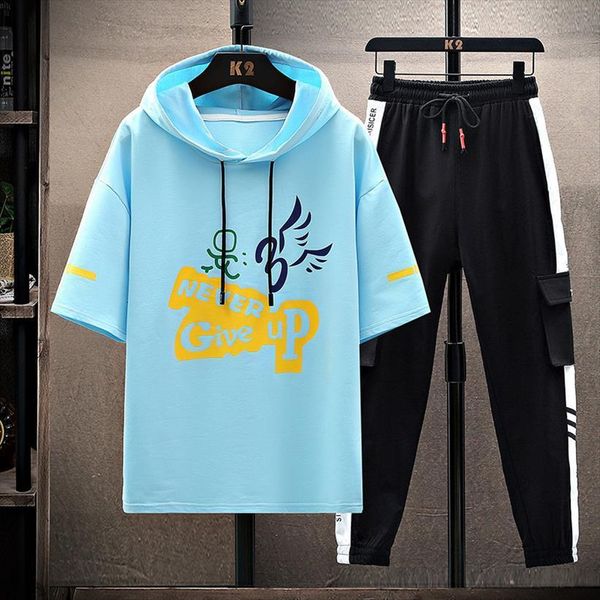 

sportswear sets spring hooded tshirts men tracksuit pants casual sweatpants track suit dropshipping, Gray