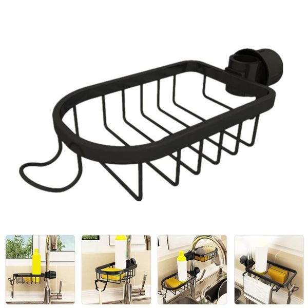 

kitchen storage & organization sponge rack aluminium sink draining cleaning cloth holder