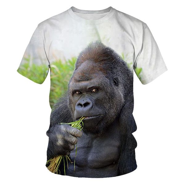 

men's t-shirts summer fashion t-shirt animal gorilla 3d printed pattern casual trend short sleeve cool top, White;black