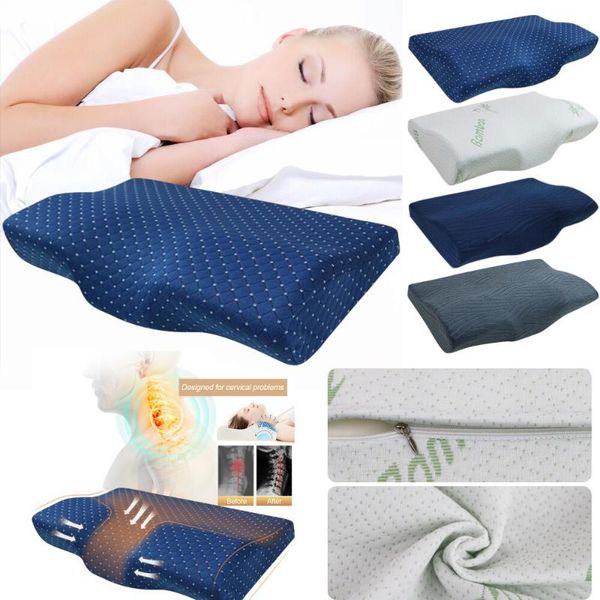 

pillow memory foam orthopedic latex neck fiber slow rebound soft massager for cervical health care didihou