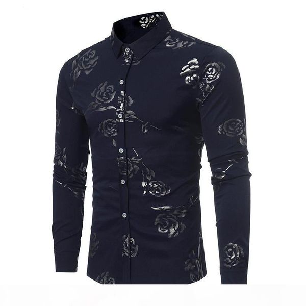 

british style shirts mens flowers shirts royal baroque vintage social club outfits fancy camisa slim fit, White;black