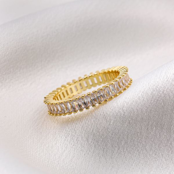 

luxury gold color rhinestone round metal rings for women fashion simple cubic zircon circle charm rings female wedding jewelry, Silver