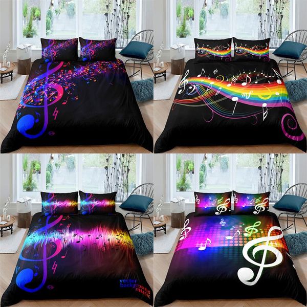

bedding sets g clef treble set 2/3pcs duvet cover & pillowcase(s) 3d printed quilt home textile gift