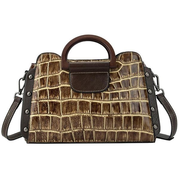 

yourseason alligator ladies shoulder messenger bags 2021 casual cowhide large capacity woman's retro genuine leather handbag