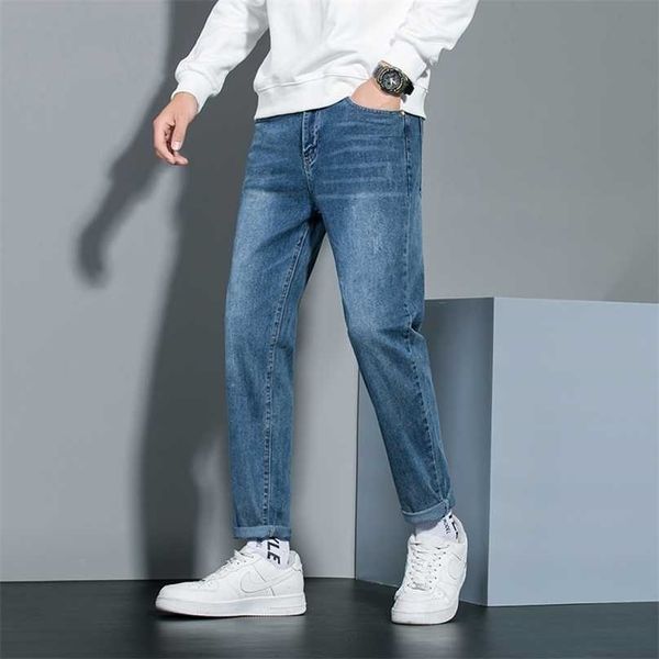 Zoenova erkek Moda Kot Erkekler Rahat Yüksek Kaliteli Pamuk Jean Mavi Nakış Slim Fit Düşük Rise Pantolon 211111