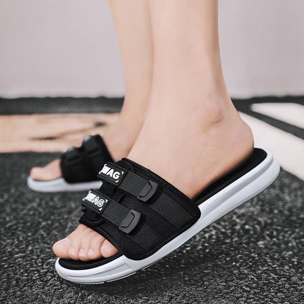 

slippers 2021 men's shoes outdoor summer sandals soft bottom beach, Black