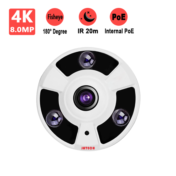 

4k 8mp 360 degree fisheye ip security camera 20m ir nightvision onvif p2p poe security cctv dome camera