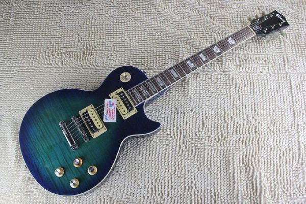 

2014 new arrival flame maple standard brown electric guitar lp standard guitar