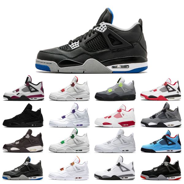 

man's basketball shoes 4s high cut black cat court purple university red neon bred alternate motorsport white cement cool grey pine gre