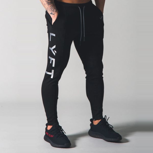 

2021 new sports men's gyms bodybuilding cotton jogging pants fashion training casual trousers 1f82, Black