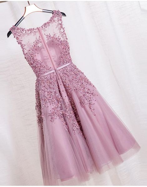 

casual dresses lace night gown party dusty rose dress pearls beading celebrate formal, Black;gray