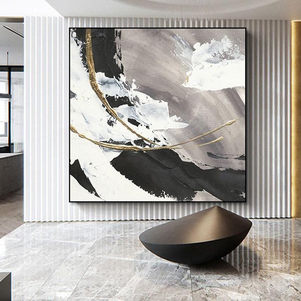 

paintings hand painted abstract oil painting simple modern european living room large multi-piece decorative
