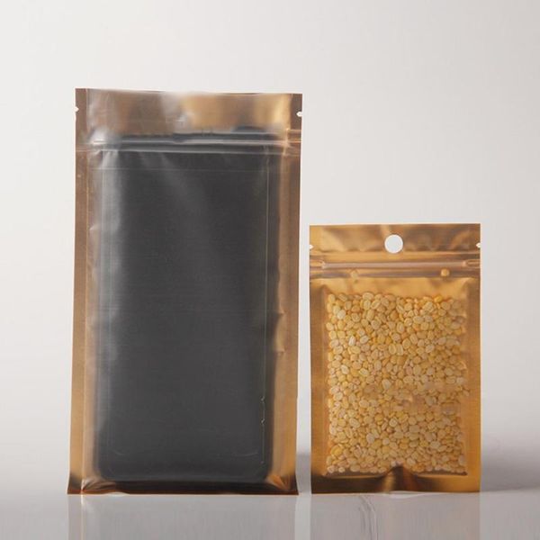 

storage bags 100pcs gold aluminized film packaging bag resealable reclosable zipper pack case data cable jewelry baking biscuit tea