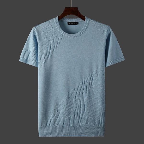 

men's t-shirts 2022 spring autumn men fashion o-neck casual pullovers male short sleeve knitted tees plus size solid t-shirt homme w948, White;black