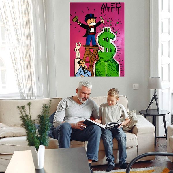 

alec monopoly dollar sculpture large oil painting on canvas home decor handpainted &hd print wall art pictures customization is acceptable 2