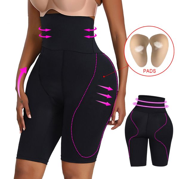 Donne Butt Lifter Shapewear Vita Tummy Control Mutandine imbottite Grandi cuscinetti per anca Mutandine Natiche finte Coscia più sottile Culo