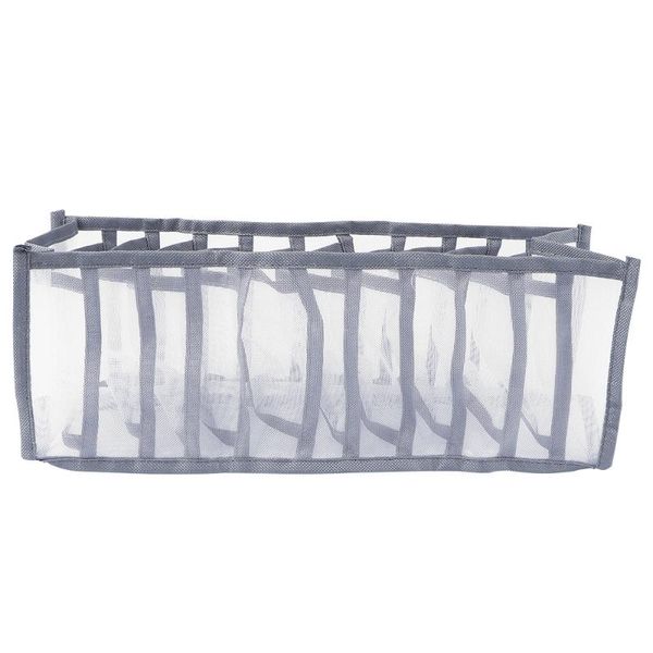 

storage boxes & bins 1pc flexible underwear organizer box grids container (blue and grey)