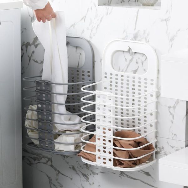 

Bathroom dirty clothes basket wall-mounted large capacity dirty clothes storage basket foldable toy storage