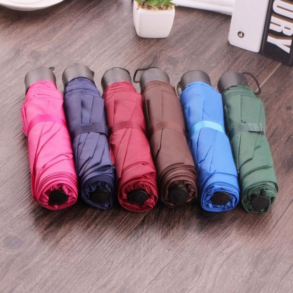 

umbrellas 1 pcs folding umbrella rain windproof portable short handle fashion for outdoor travel j2y
