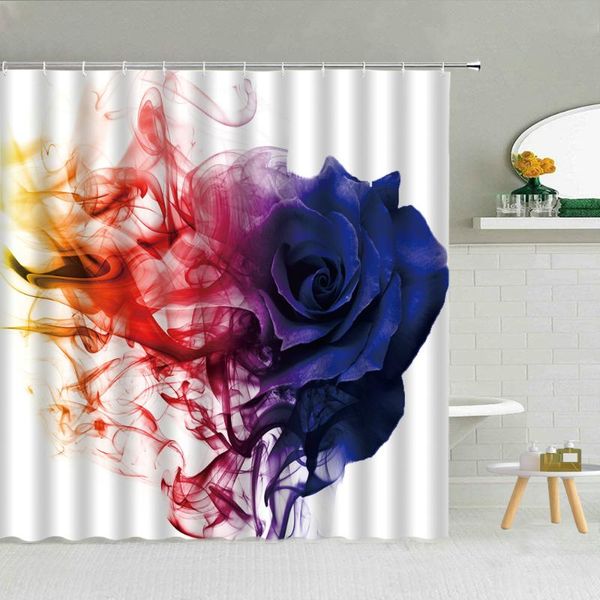 

shower curtains colorful rose creative pattern curtain geometric ripple stripe bathroom decor purple leaves waterproof fabric