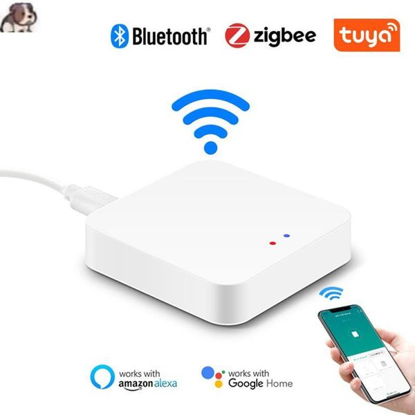 

smart home control tuya multi-mode gateway zigbee wifi bluetooth-compatible mesh hub werken met voice via alexa google thuis