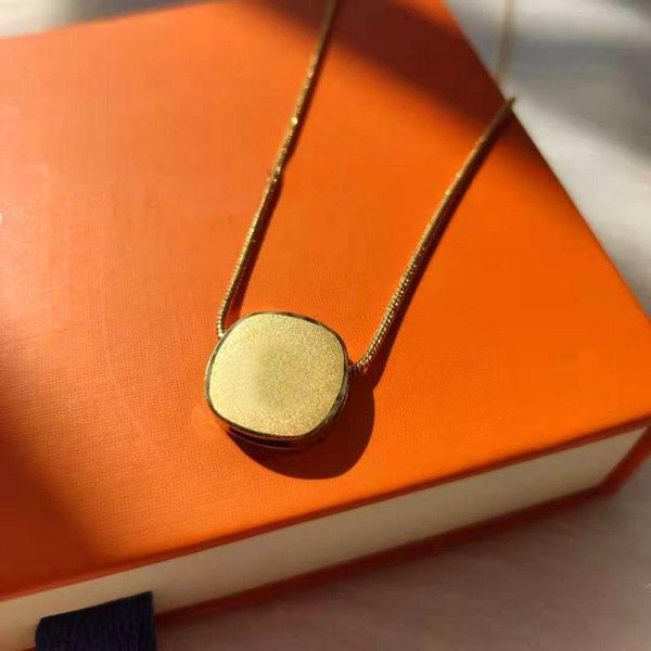 

pendant necklaces brand printing double sided gold necklace snake bone stainless steel chain tisco do not fade gift woman, Silver
