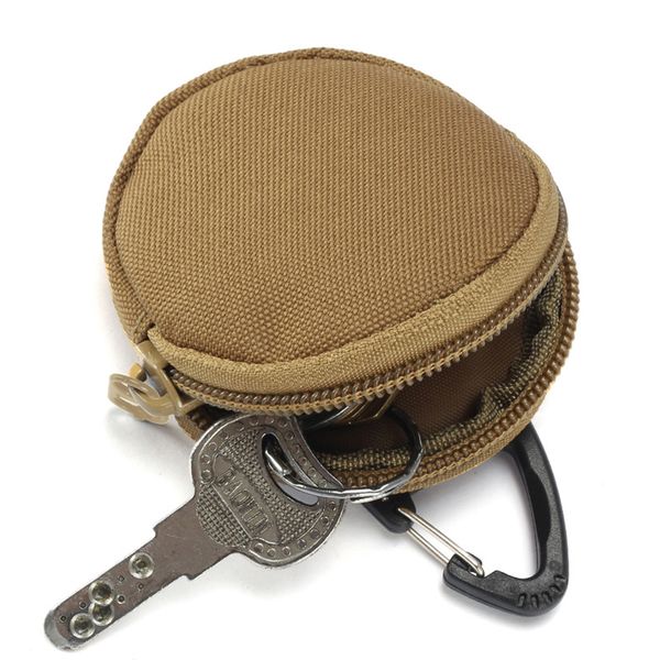 Mini Key Carteiras Suporte Pequeno Zíper Bolso Chaveiro Tático Bolsa Moeda Moeda Outdoor Oxford Pano Multifuncional Exército Camo Saco