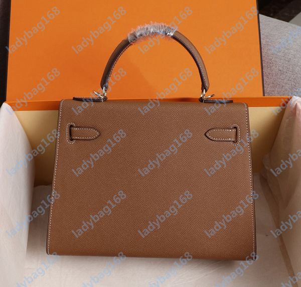 

fashion woman handbag classic hard tote bag genuine leather strap shoulder bags cross body clutch brown black blue red orange