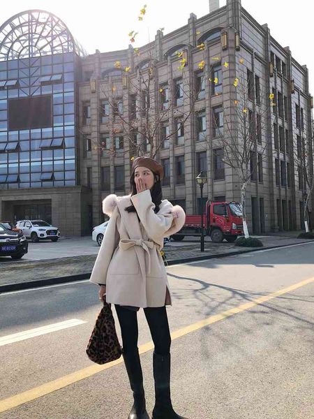 

women's jackets arrival beautiful royal woollen coat feminine oversize natural cashmere blend monteau femme hiver jackets, Black;brown