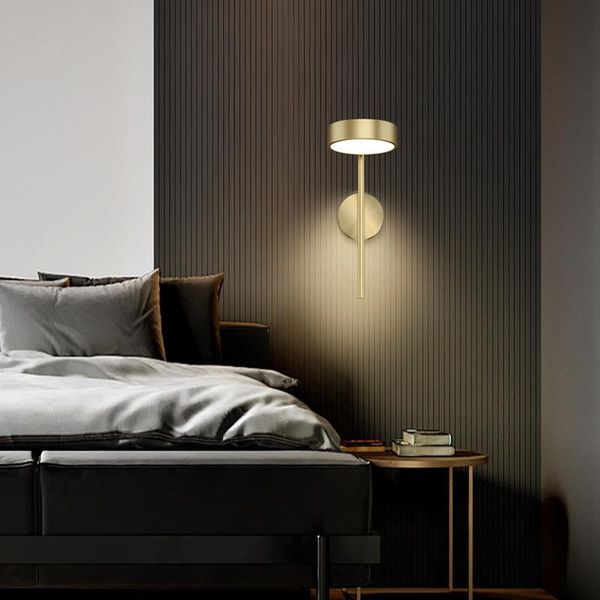 

wall lamp nordic led copper simple modern personality creative rotatable bedroom bedside corridor aisle lamps