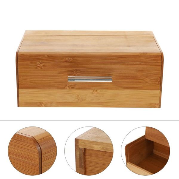 

storage bottles & jars 1pc bamboo bread box snack case holder (assorted color)